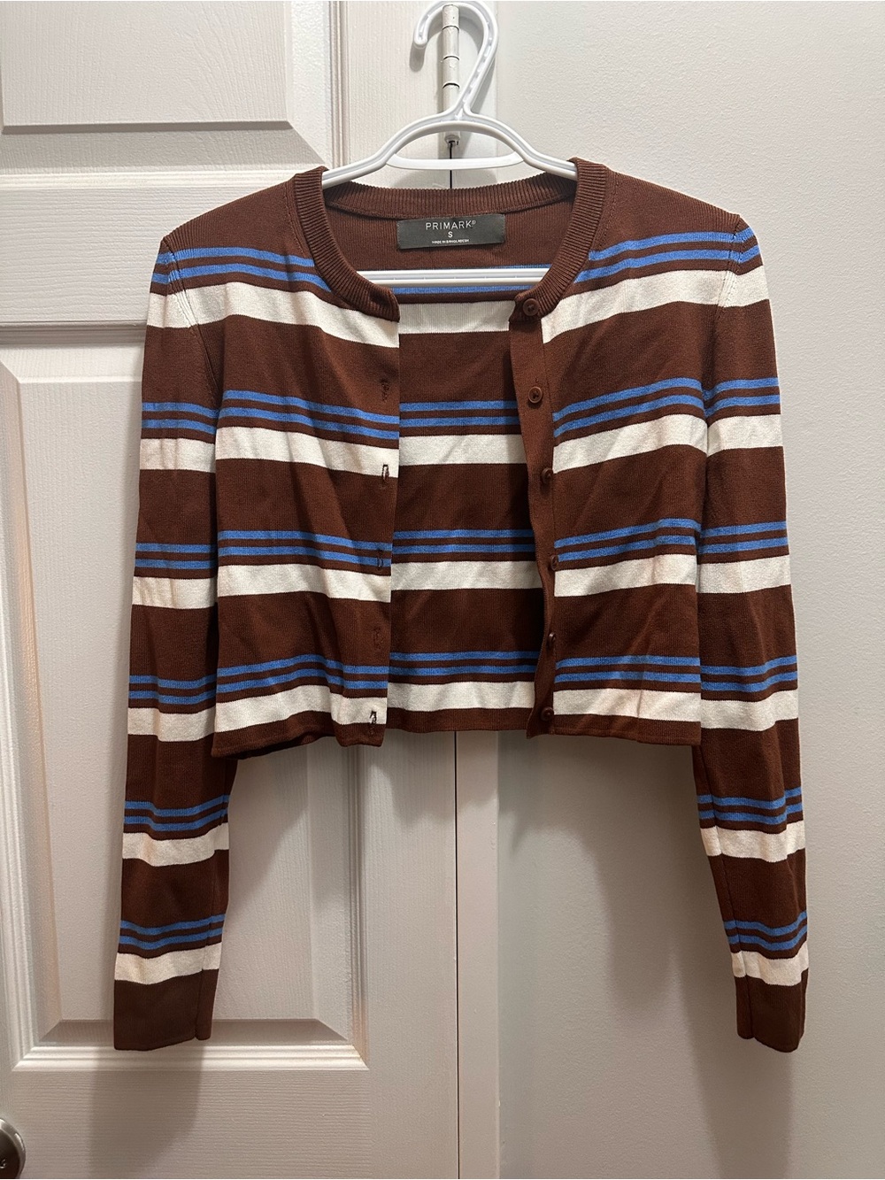 Women’s cropped stripe cardigan